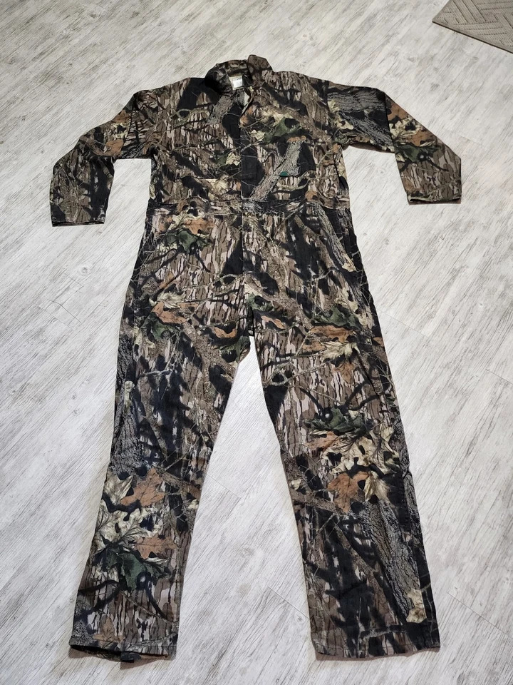 Vintage 80s Mossy Oak Full Foliage Camo Hunting Cotton Coveralls Size XL Reg Men - Image 1 of 4