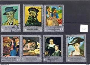 13 x Gemälde Bedeutender Maler Van Gogh ,Rubens ,Gauguin Jemen  - Picture 1 of 2