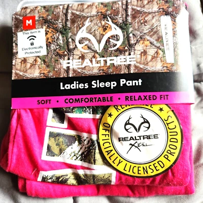 Pantalones de dormir REALTREE rosa medio calce relajado para mujer y mujer Foto 1 de 4