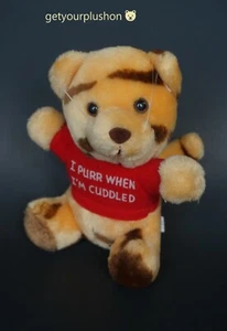 RUSS BERRIE I PURR WHEN I'M CUDDLED TIGER CAT PLUSH * 7" TALL * NEW OLD STOCK - Imagen 1 de 2