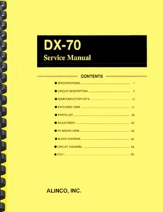 Alinco DX-70 Transceiver SERVICE MANUAL - Zdjęcie 1 z 2