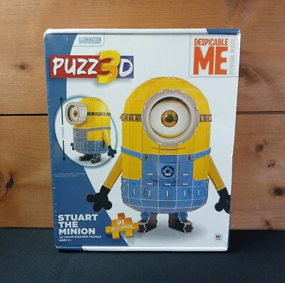 PUZZ3D Despicable Me Stuart The Minion 3D Foam Backed Puzzle 91 Beginner - Image 1 of 4