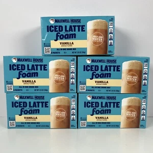 Maxwell House Vainilla Iced Latte Foam All One Drink Mix (5 cajas = 30) café - Imagen 1 de 6