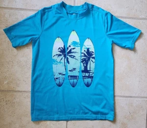 The Children's Place Sport Boy's Blue Rash Guard Swim Top Surf Palm Size XL 14 - Picture 1 of 7