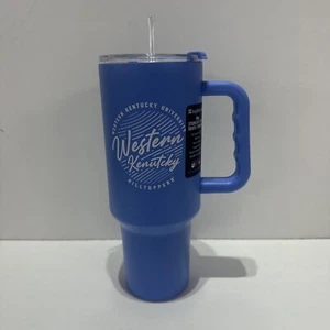 Western Kentucky University 40oz Tumbler Logo Brands (Blue Powder Coat) - Picture 1 of 2