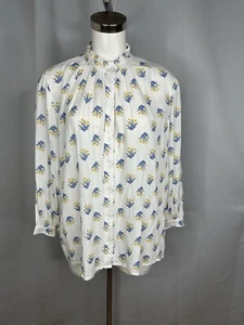 NWT Style & Co Printed Button Front L/S Top Stamp Tulip Shirt Blouse Sz XL - Picture 1 of 9