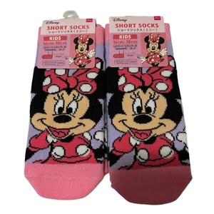 Kids Disney Minnie Mouse Ankle Socks Sz 9.5 - 11.5 NEW 2 Pairs - Picture 1 of 4