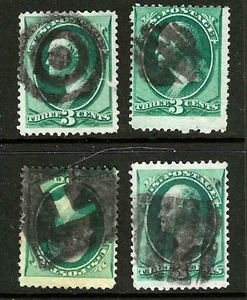 Fancy Cancel Collection 3 Cent Washington Banknote 1871-83 US 71F61 - Picture 1 of 3