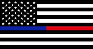 Thin Blue & Red Line FireFighter Police respect flag Vinyl Decal Sticker 5"X 3" - Bild 1 von 2