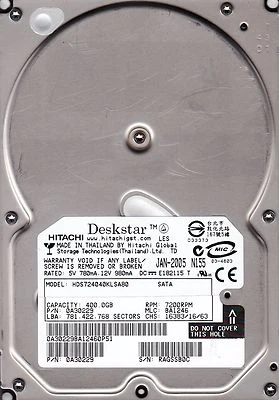 FOR DATA RECOVER HDS724040KLASA80 pn: 0A30229 mlc: BA1246 BAD SECTOR 1912 - Image 1 of 2