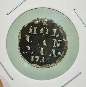 1736 Dutch Netherlands Voc Colonial 2 Stuiver Holland Silver Coin_J32 - Picture 1 of 4