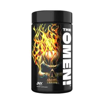 JNX The Omen Stim Fat Burner Capsules 100 Caps / 50 serv 10/24 + vegane Samples - Bild 1 von 2