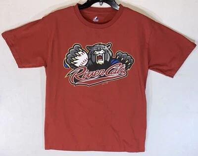 Camiseta de béisbol Sacramento River Cats Majestic MILB #17 talla mediana - roja ladrillo Foto 1 de 4