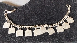 Vintage Religious Ten Commandments Tablet Childrens Charm Bracelet 6" Crafting - Picture 1 of 3