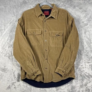 Arrow Workwear Tan Corduroy Fleece Lined Shirt Jacket Mens Medium Button Up - Picture 1 of 8