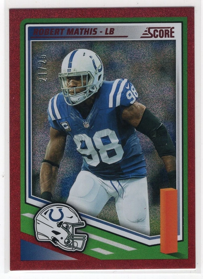 2025 Score Robert Mathis Dots Red Parallel SP 21/25 - Indianapolis Colts - Image 1 of 1