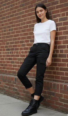 Pantalones cortos elásticos utilitarios negros directos marca J Margho 23 nuevos con etiquetas Foto 1 de 4