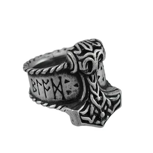 Zeckos Alchemy Thor's Rune Hammer Ring - Picture 1 of 7