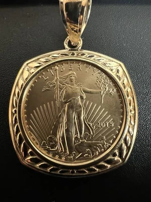 14k/22K Gold Solid Liberty Coin Pendant 4.6 Grams - Image 1 of 4