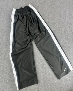 VTG Nike Pants Mens Medium Black Tear Away Dazzle Wide Leg Shiny 90s Y2K - Picture 1 of 9