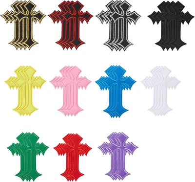 44Pcs Cross Patches, Iron On/Sew on Cross Applique Patch, DIY Iron Patches for J - Image 1 of 4