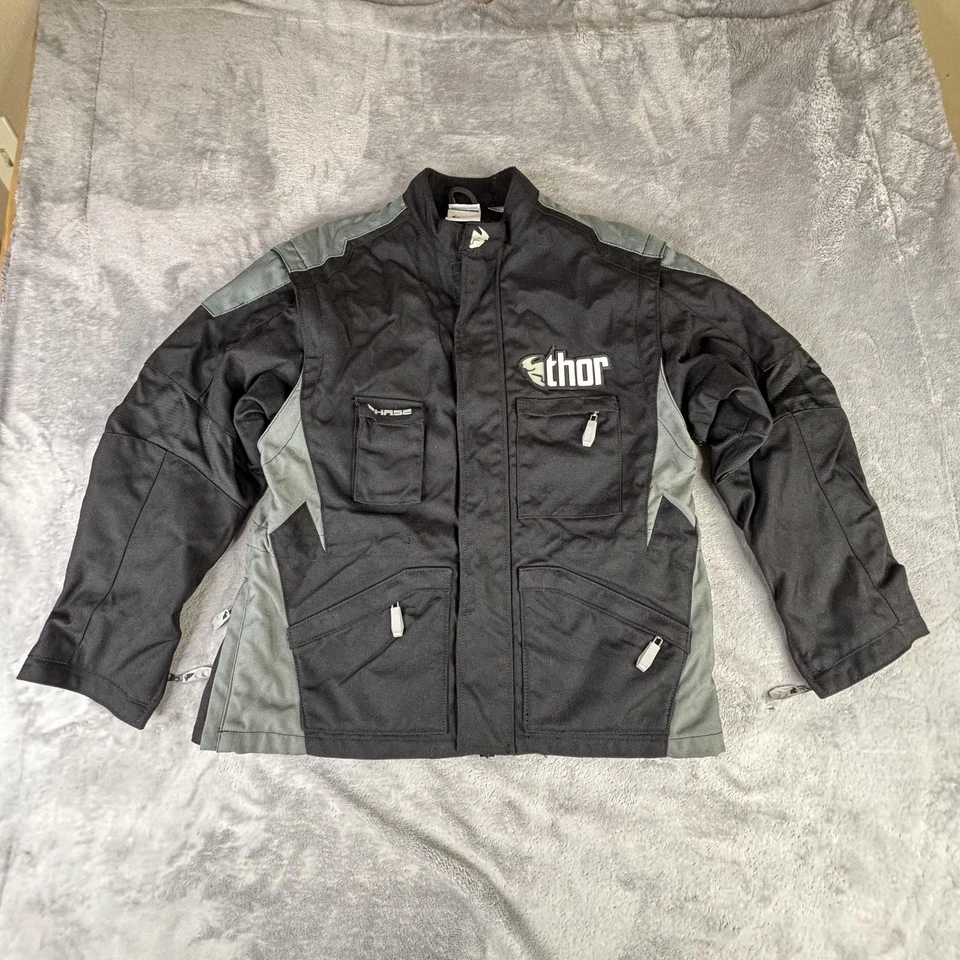 Chaqueta Thor Juvenil XL Negra Gris Fase Motocross Off Road Enduro Montar Ventilada Foto 1 de 4