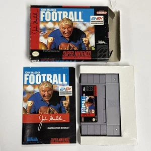 John Madden Football Super Nintendo Entertainment System SNES w/Box Cib+ Poster - Picture 1 of 19