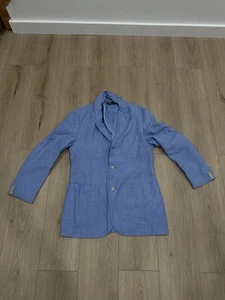 Ralph Lauren Sport Coat Blazer Linen Blue Sky Size M - Picture 1 of 17