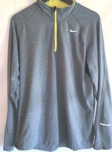Nike Dri Fit Mens Large 1/4 Zip Long Sleeve Pullover Grey - Picture 1 of 13