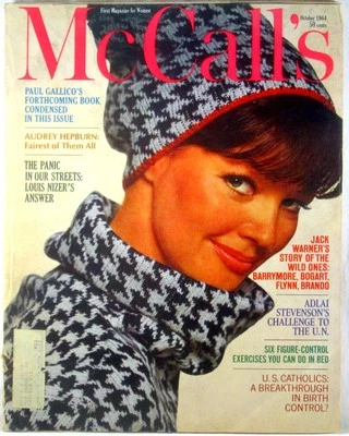 McCALL'S MAGAZINE October 1964 DOLORES HAWKINS Audrey Hepburn Catholics Gallico - Image 1 of 4