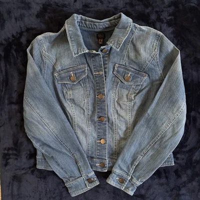 Chaqueta de Camionero Jean Denim Clásica Botón Delantero GILI Azul Capas Talla 12 De Colección Años 90 Foto 1 de 4