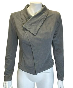 Romeo + Juliet Couture Jacket Womens Medium/Large Grey Sueded Soft Deconstructed - Picture 1 of 8