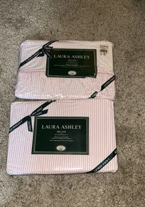 Laura Ashley Full Pink Striped Sheets NWT - Picture 1 of 2