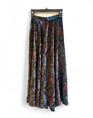 Falda Ralph Lauren Etiqueta Púrpura 10 Maxi Joya Tono Paisley BOLSILLO Campo Foto 1 de 4