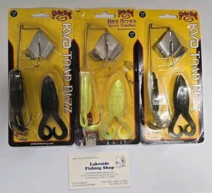 LOT OF 3 STRIKE KING 3/8 OZ KVD TOAD BUZZ BASS BUZZBAIT FISHING LURES 3 COLORS - Picture 1 of 9