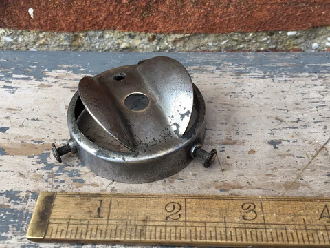 Antique Very Old Chrome 3 Screw Gallery For Lamp Light Part For Restoration Cover