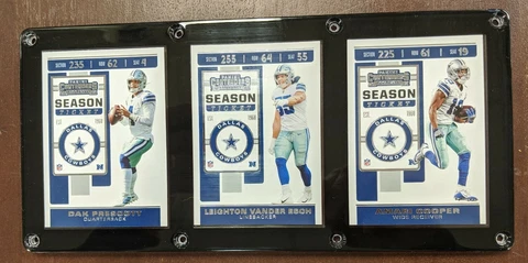 DALLAS COWBOYS 3 CARD PLAQUE DAK PRESCOTT LEIGHTON VANDER ESCH AMARI COOPER Cover
