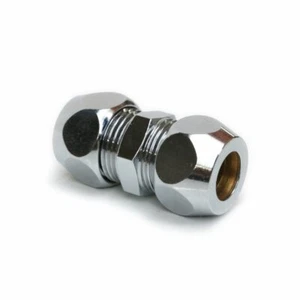 Doppel-Nippel 3/8", 10mm Quetschverschraubung für Sanitär, Kupplung für Schlauch - Bild 1 von 4