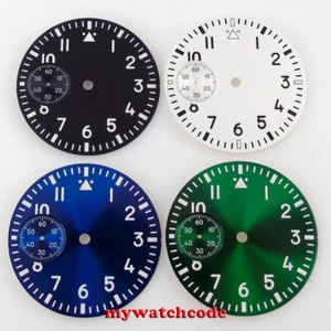 37mm sterile black blue dial fit 6497 seagull 3600 movement Watch Case Luminous - Picture 1 of 10