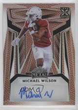2023 Leaf Metal Pigskin Prismatic /5 Michael Wilson #BA-MW1 Rookie Auto RC