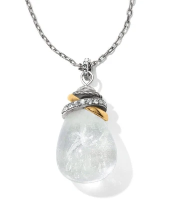 NWT Brighton NEPTUNE'S RINGS CRYSTAL Clear Silver Gold Long Necklace MSRP $88 - Image 1 of 4