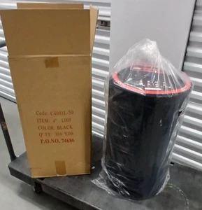 4" breit x 50 Yards schwarz zum Aufnähen Schlaufenverschluss Marke Paiho - Kiste mit 6 Rollen - Bild 1 von 5