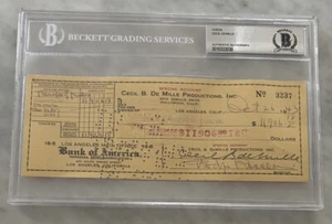 CECIL DEMILLE AUTOGRAFIADO FIRMADO CHEQUE 1943 LOS DIEZ MANDAMIENTOS BAS - Imagen 1 de 2