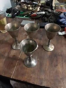 4 verschiedene versilberte Kelch Weingläser Epb Made In Spain 🇪🇸  - Bild 1 von 4