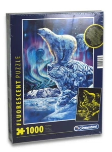 Clementoni 97237 - Puzzle - Ours polaire (fluorescent, 1000 pièces) Polar Bear - Photo 1/1