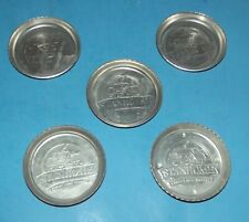 5 Tin Ashtray Coasters Stanley Home Product Stan Home Metal STANHOME Barware 3"