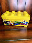 Étui de rangement en brique LEGO 8 clous grand conteneur jaune boîte poubelle en plastique vide