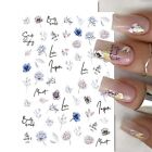 Nail Art Stickers Transfers Decals Spring Summer Flowers Petals Leaf Fern (639)