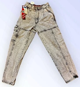 Vintage New Bugle Boy High Waist Stonewashed 1980s Jeans Denim Toxic Alert 26 L - Picture 1 of 6