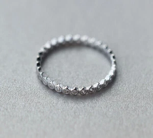 Sterling Silver CZ Thin Dainty Band Stackable Ring A3838 - Picture 1 of 3